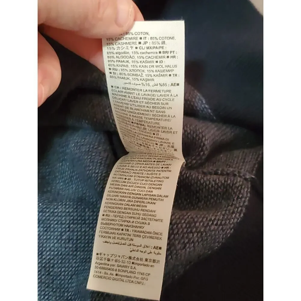Banana Republic Men’s M Half Zip Sweater Blue Cotton Cashmere Pullover